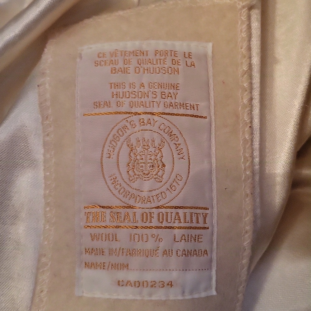 Hudson Bay Cream Wool Coat Size Large - Picture 6 of 6